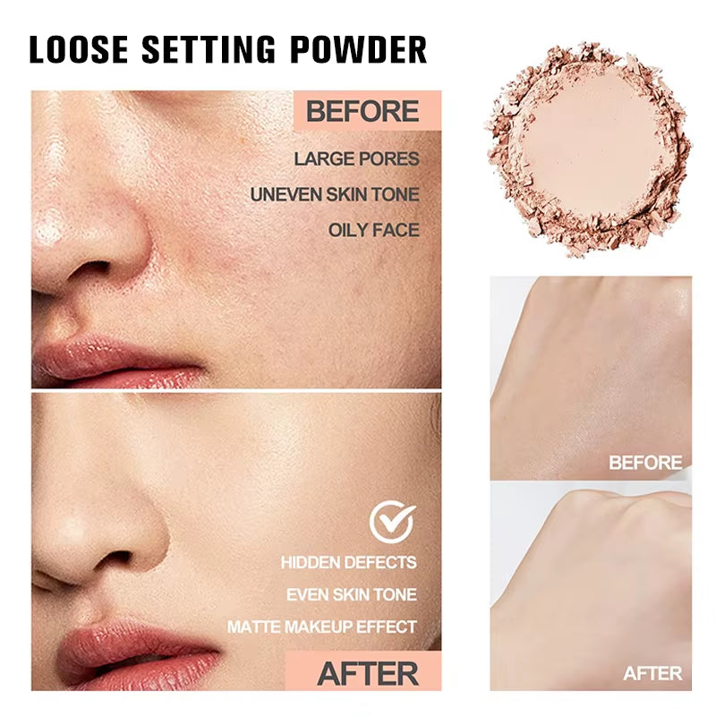 Banana Shaped Loose Powder Can Reduce Pores and Fine Lines, with a Long-Lasting Matte Effect and Natural Facial Makeup Powder