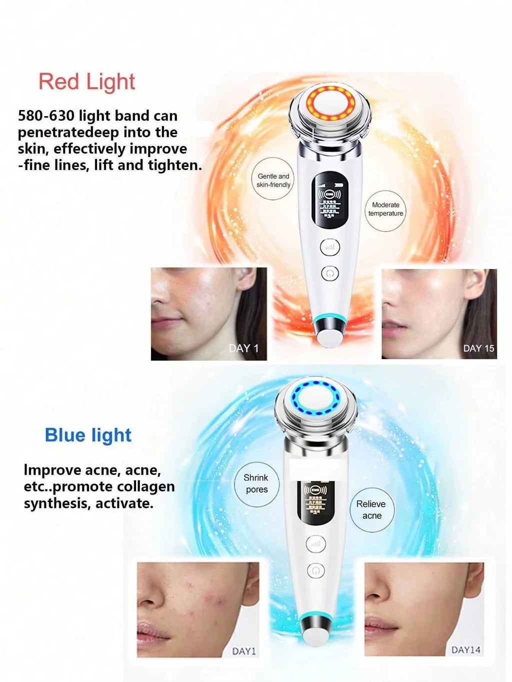 2026 1PC Gezicht Lifting Gezicht Massager Fr Elektroporatie Radio Frequentie Led Photon Huidverzorging Rechargeable