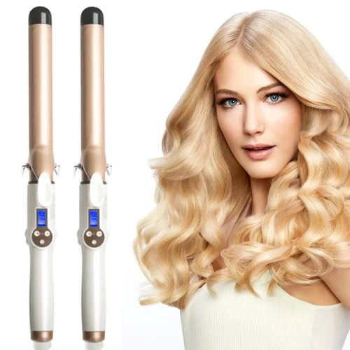 2025 New Electric Hair Curler with LCD Screen Digital Curling Iron Hair Curlers Irons 19-38Mm Professional Curling Iron Curler