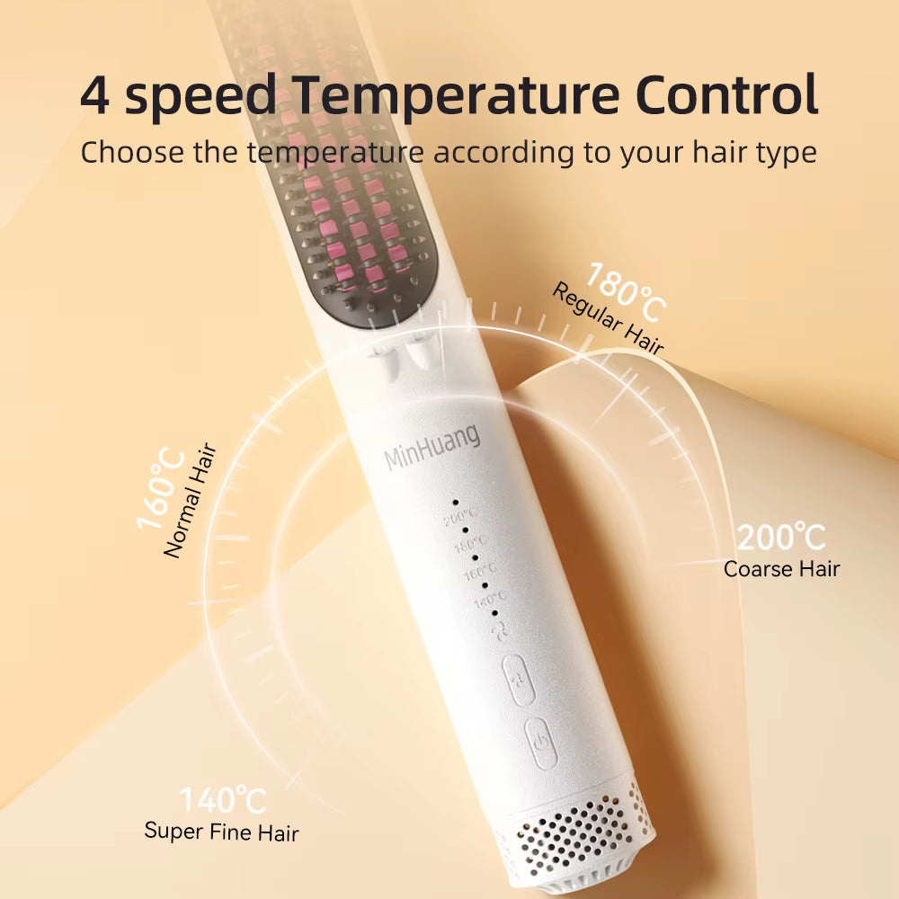Electric Hot Comb Multifunctional Straight Hair Straightener Comb Negative Ion Anti-Scalding Styling Tool Straightening Brush