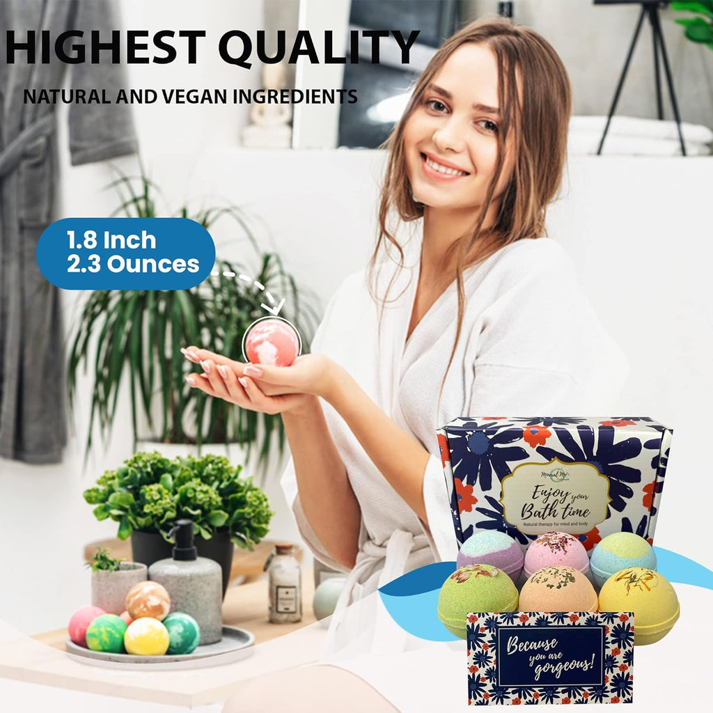 Valentines Bath Bombs for Women Gift Set - 24 Natural & Organic Bath Bombs with Essential Oils & Moisturizing Shea Butter, Spa Birthday Gift, Selfcare Gifts for Her, Women, Teen Girls Bridesmaid Gift