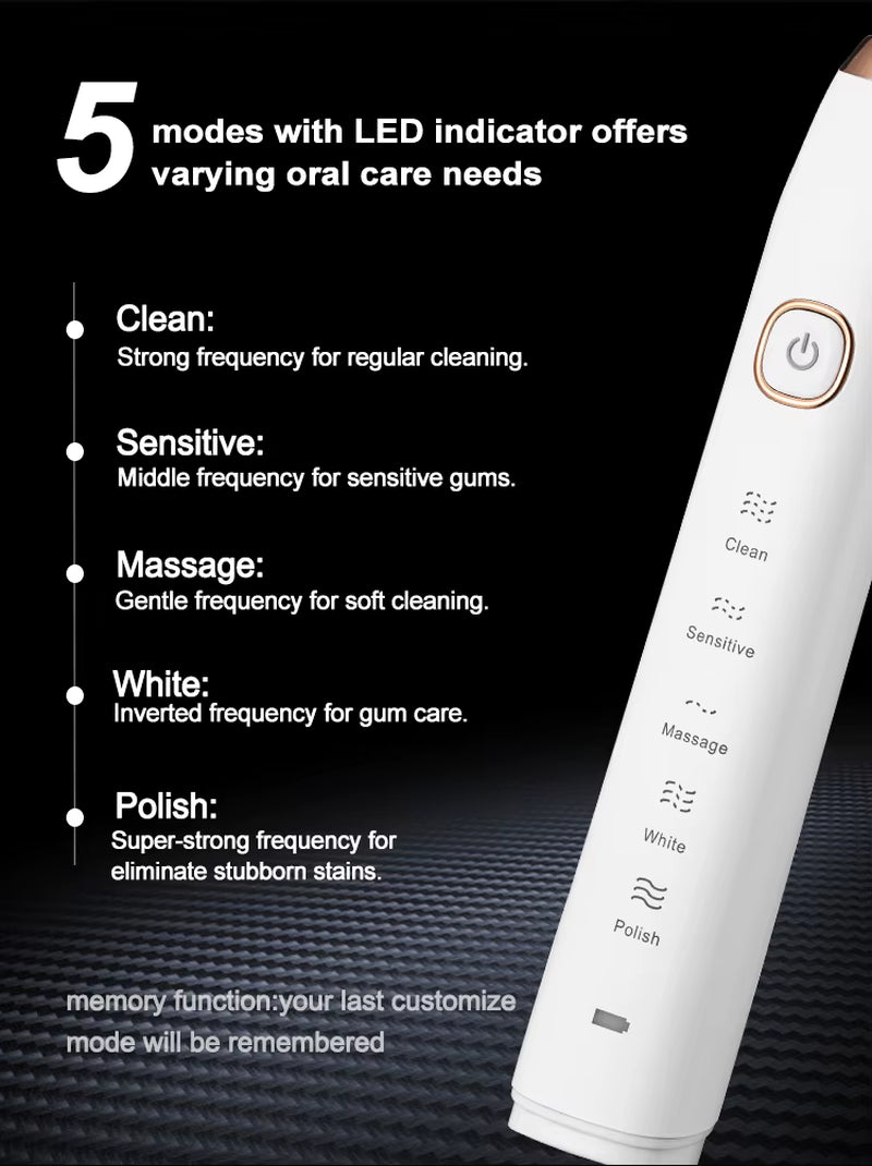 Sonic Electric Toothbrush Smart Ultrasonic Dental Teeth Whitening Rechargeable Adult Tooth Brush  S100 With8 Brush Head