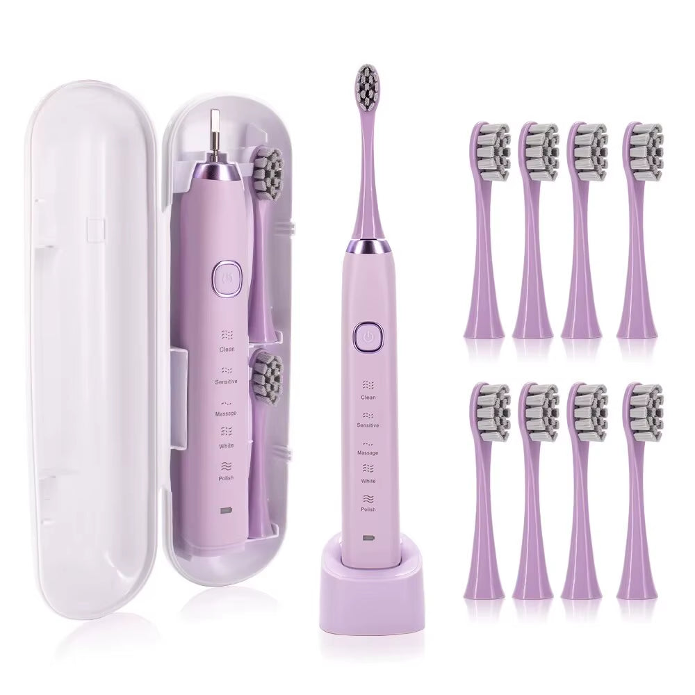 Sonic Electric Toothbrush Smart Ultrasonic Dental Teeth Whitening Rechargeable Adult Tooth Brush  S100 With8 Brush Head