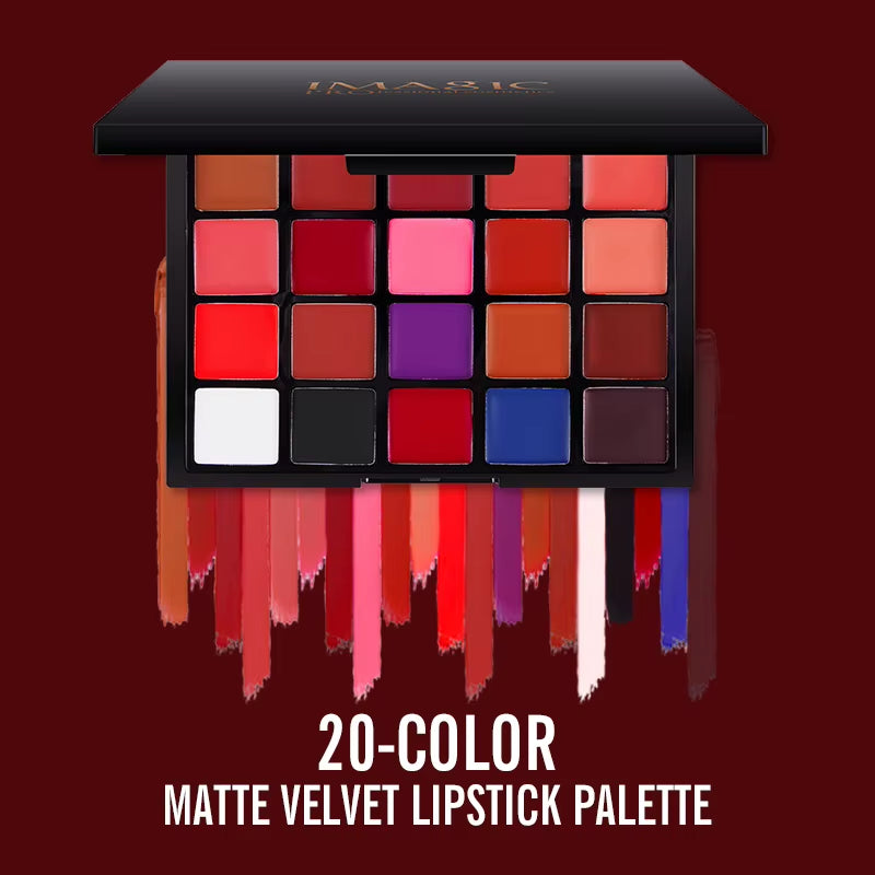 20 Colors Lipstick Palette Matte Velvet Lip Makeup Long Lasting Lip High Pigmented