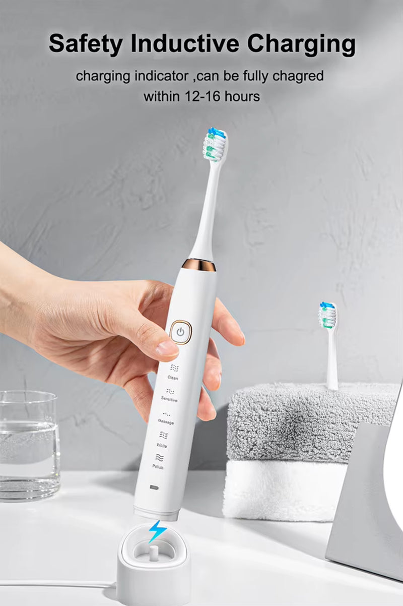Sonic Electric Toothbrush Smart Ultrasonic Dental Teeth Whitening Rechargeable Adult Tooth Brush  S100 With8 Brush Head